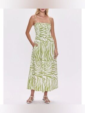 Pistola Bianca Maxi Women's Sundress Safari Lime, Size Small NWT